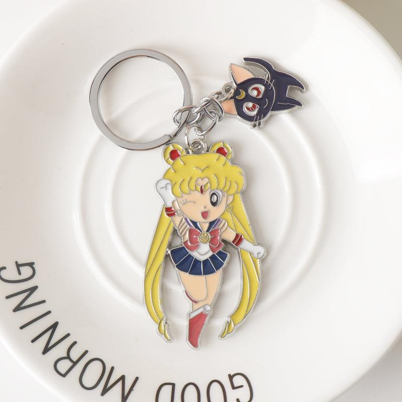 Anime Figure Charm Keychain Rhinestone Key Ring Bag Accessory