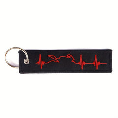 Biker Heartbeat Keychain Embroidery Key Fobs Jewelry