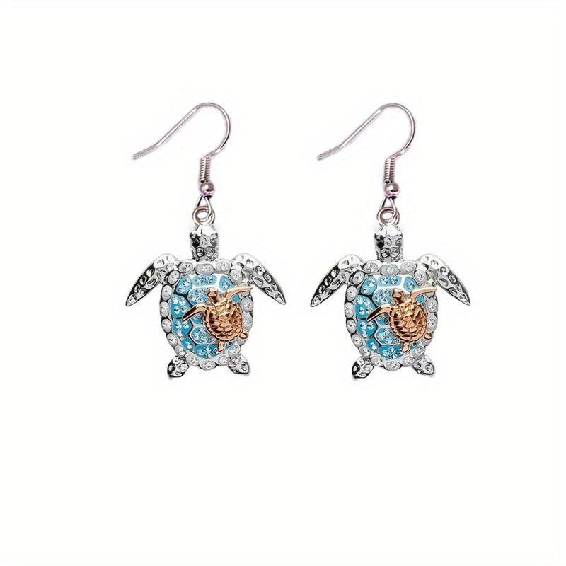 Silver Opal Sea Turtle Keychain Birthstone Jewelry