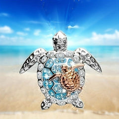 Silver Opal Sea Turtle Keychain Birthstone Jewelry