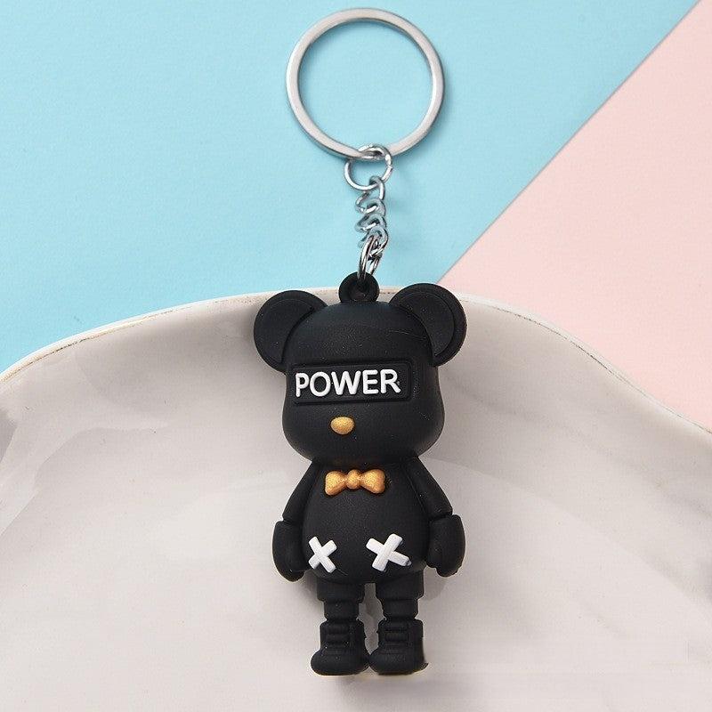 Colorful Bow Tie Bear Keychain Cute Bag Key Ring Ornament