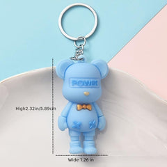 Colorful Bow Tie Bear Keychain Cute Bag Key Ring Ornament