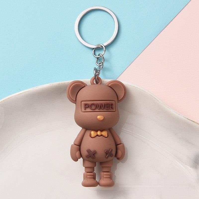 Colorful Bow Tie Bear Keychain Cute Bag Key Ring Ornament