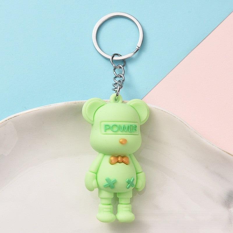 Colorful Bow Tie Bear Keychain Cute Bag Key Ring Ornament