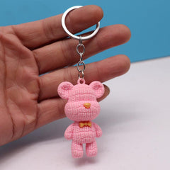 Bear Keychain PVC Rubber Cartoon Doll Bag Key Chain Keyring Ornament