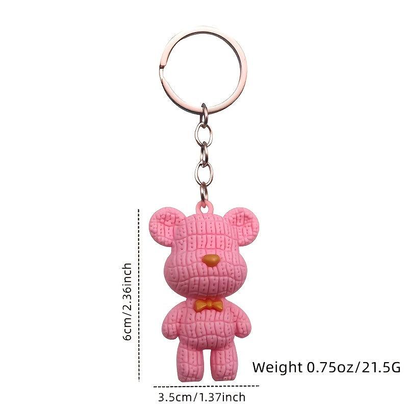 Bear Keychain PVC Rubber Cartoon Doll Bag Key Chain Keyring Ornament