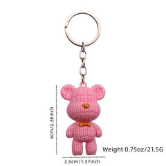 Bear Keychain PVC Rubber Cartoon Doll Bag Key Chain Keyring Ornament