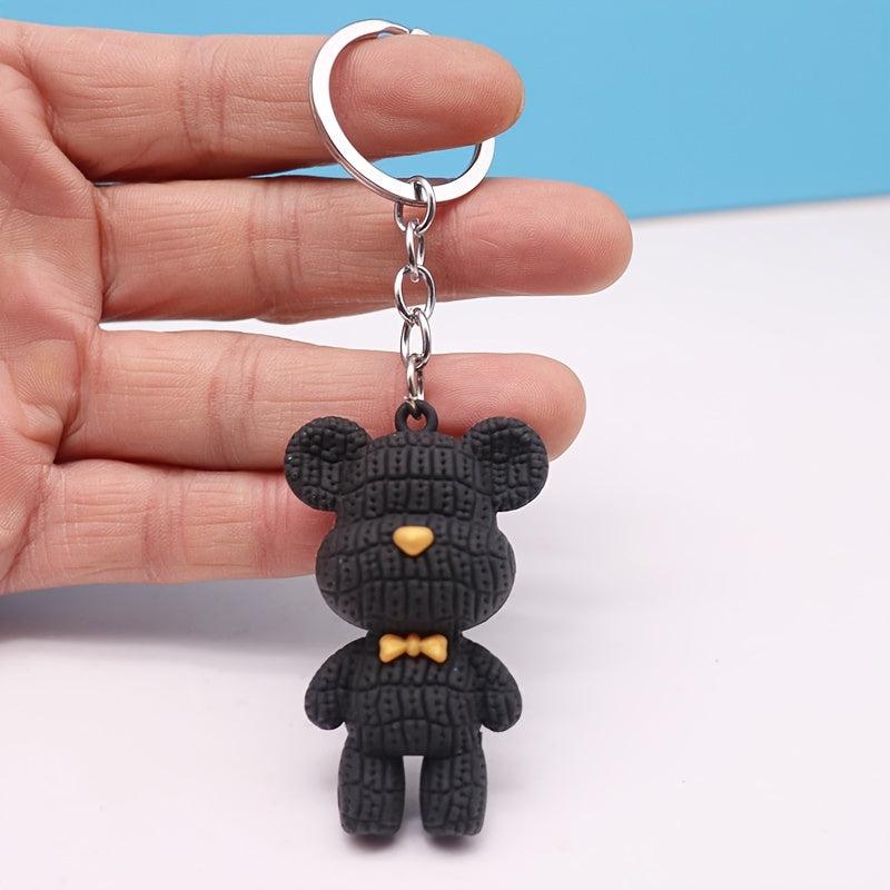Bear Keychain PVC Rubber Cartoon Doll Bag Key Chain Keyring Ornament