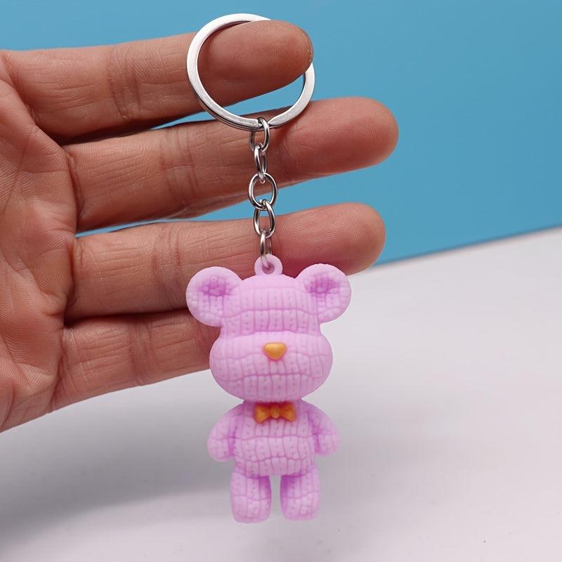 Bear Keychain PVC Rubber Cartoon Doll Bag Key Chain Keyring Ornament