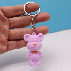 Bear Keychain PVC Rubber Cartoon Doll Bag Key Chain Keyring Ornament