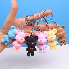 Bear Keychain PVC Rubber Cartoon Doll Bag Key Chain Keyring Ornament