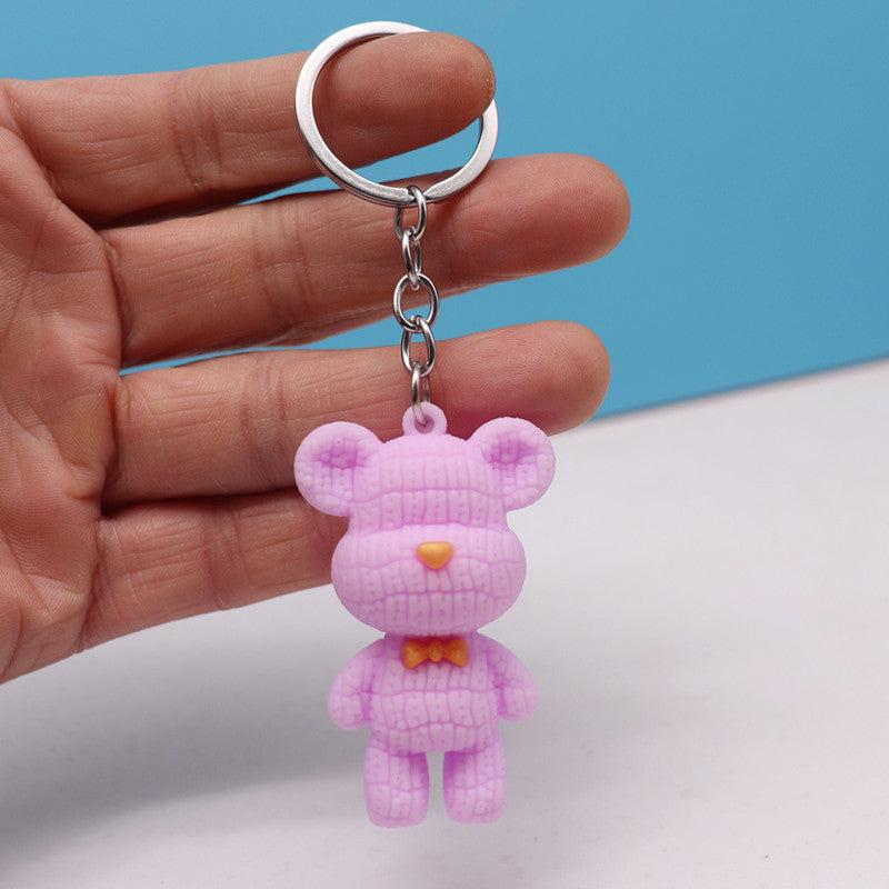 Bear Keychain PVC Rubber Cartoon Doll Bag Key Chain Keyring Ornament