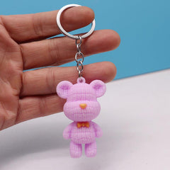 Bear Keychain PVC Rubber Cartoon Doll Bag Key Chain Keyring Ornament