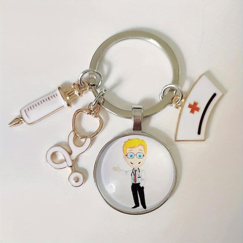 Nurse's Theme Keychain Alloy Neddle Pattern Pendant