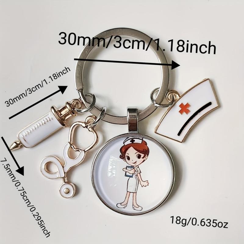 Nurse's Theme Keychain Alloy Neddle Pattern Pendant