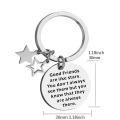 Good Friends Stainless Steel Keychain Keyring For Women Men