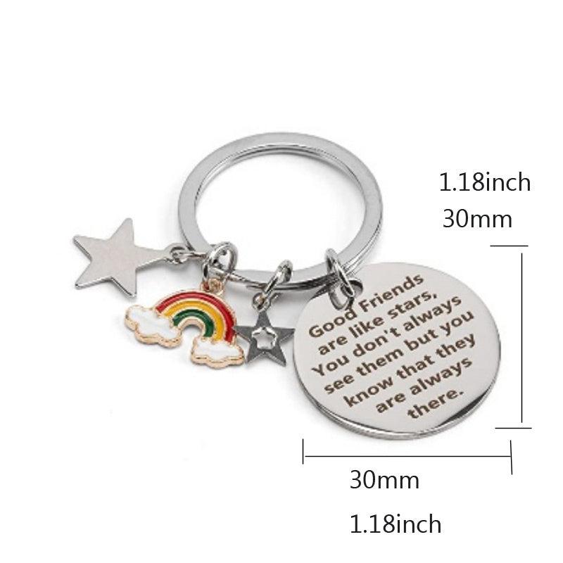 Good Friends Stainless Steel Keychain Keyring For Women Men