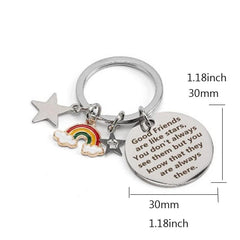 Good Friends Stainless Steel Keychain Keyring For Women Men