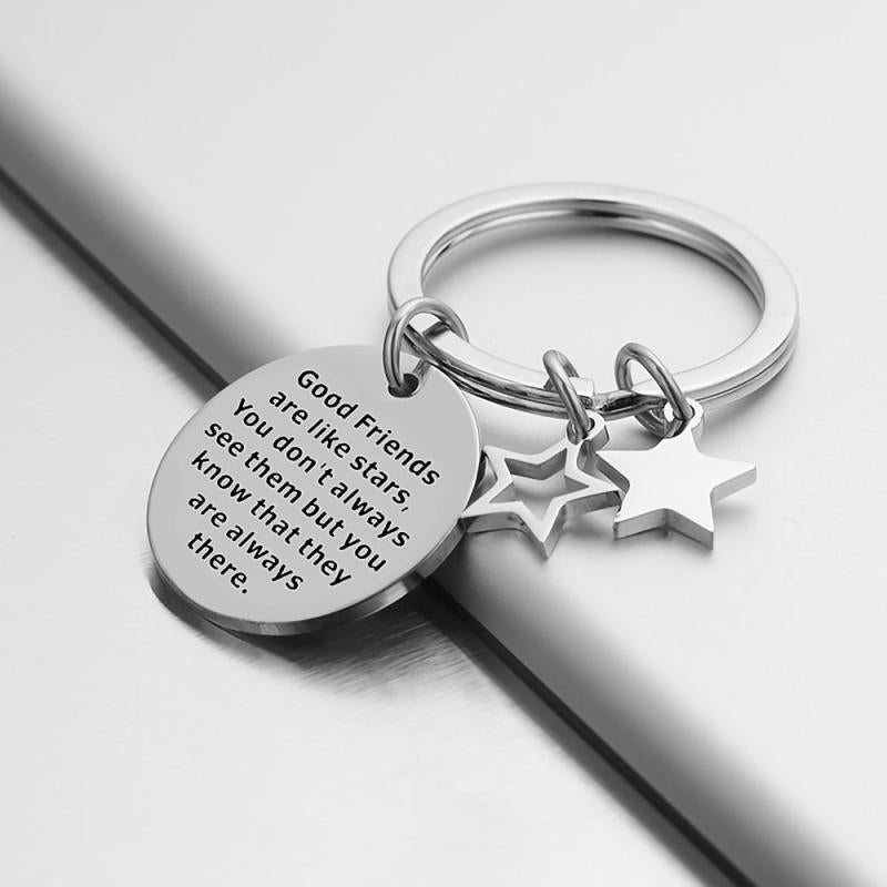 Good Friends Stainless Steel Keychain Keyring For Women Men