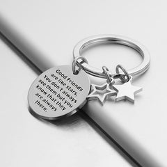 Good Friends Stainless Steel Keychain Keyring For Women Men