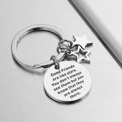 Good Friends Stainless Steel Keychain Keyring For Women Men