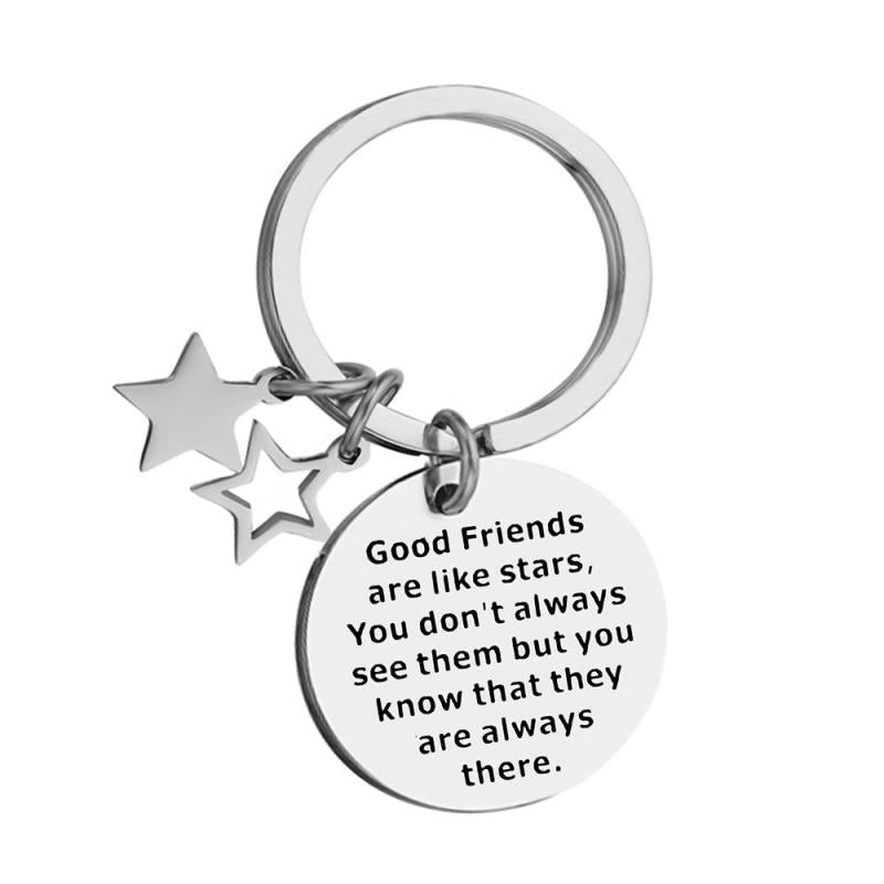 Good Friends Stainless Steel Keychain Keyring For Women Men