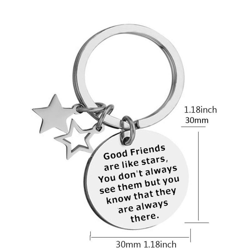 Good Friends Stainless Steel Keychain Keyring For Women Men