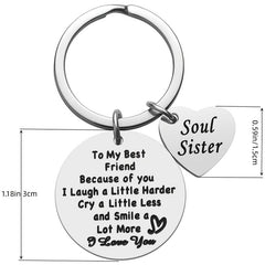 Soul Sister Keychain Friendship Keyring Thank You Gift