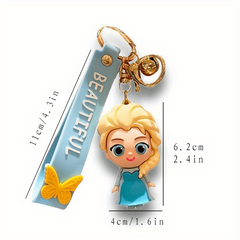 Princess Movie Keychain Girl Doll Keychain Car Pendant Gift
