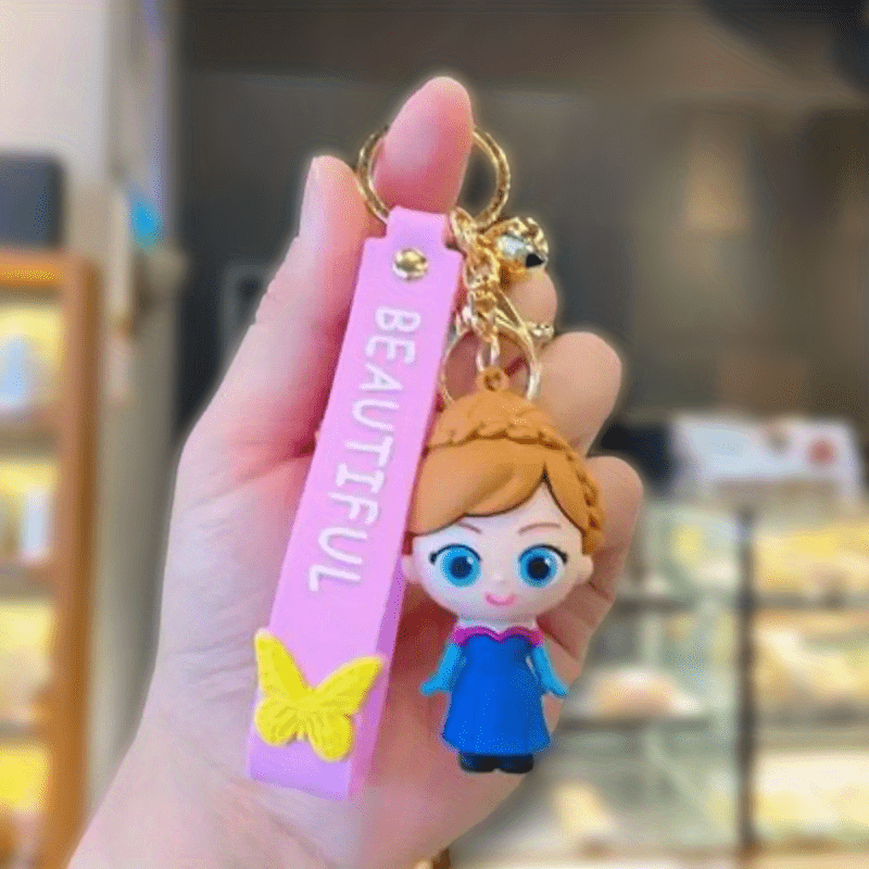 Princess Movie Keychain Girl Doll Keychain Car Pendant Gift
