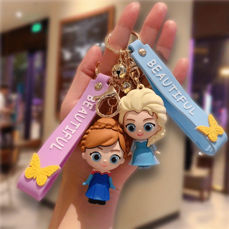 Princess Movie Keychain Girl Doll Keychain Car Pendant Gift