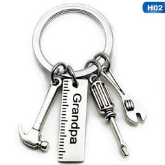 Dad Tool Metal Keychain Hammer Screwdriver Wrench