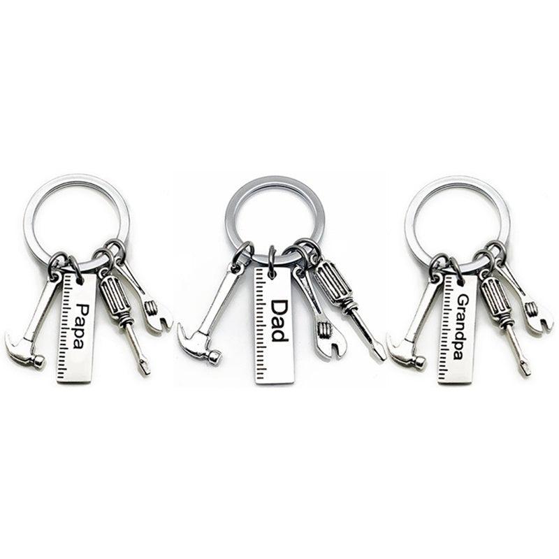 Dad Tool Metal Keychain Hammer Screwdriver Wrench
