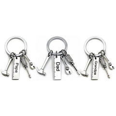 Dad Tool Metal Keychain Hammer Screwdriver Wrench