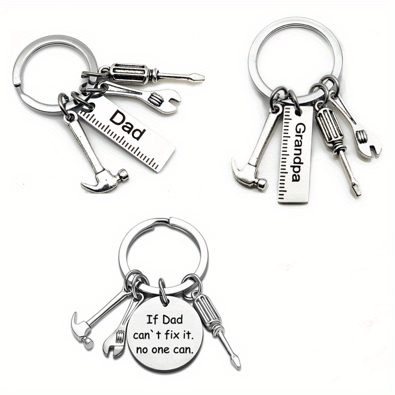 Dad Tool Metal Keychain Hammer Screwdriver Wrench
