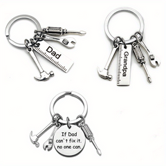 Dad Tool Metal Keychain Hammer Screwdriver Wrench