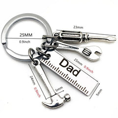 Dad Tool Metal Keychain Hammer Screwdriver Wrench