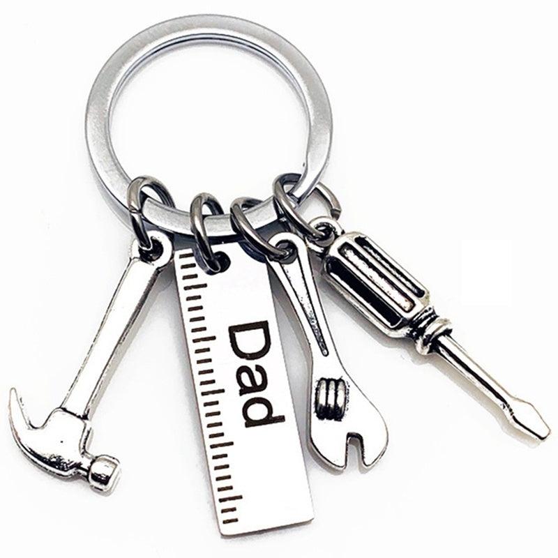 Dad Tool Metal Keychain Hammer Screwdriver Wrench