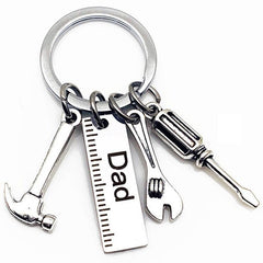 Dad Tool Metal Keychain Hammer Screwdriver Wrench