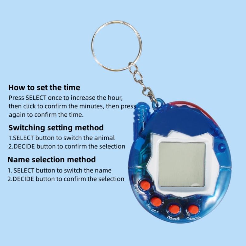 Virtual Pets Mini Game Console Pendant Keychain For Men