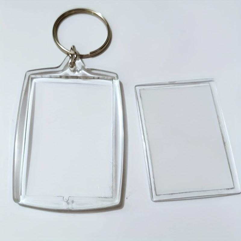 10 Pcs Acrylic Photo Frame Key Chains DIY Picture Holder Bag Accessory