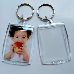 10 Pcs Acrylic Photo Frame Key Chains DIY Picture Holder Bag Accessory
