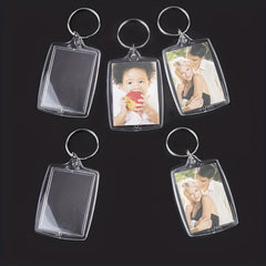 10 Pcs Acrylic Photo Frame Key Chains DIY Picture Holder Bag Accessory