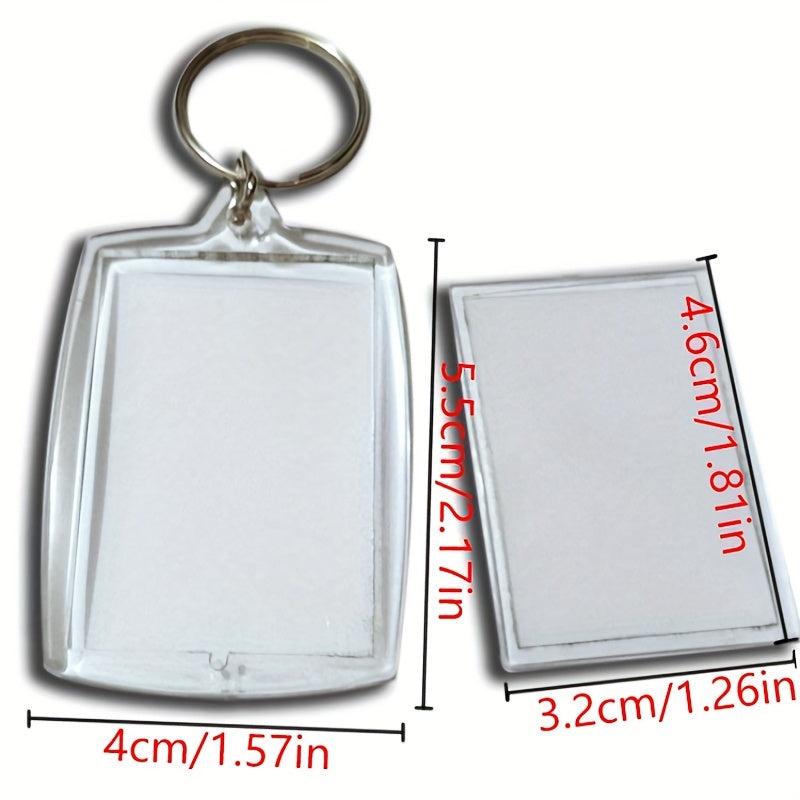10 Pcs Acrylic Photo Frame Key Chains DIY Picture Holder Bag Accessory
