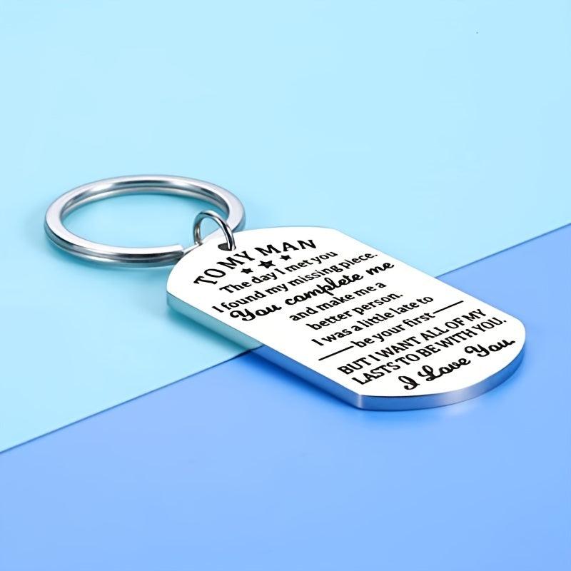 To My Man Keychain I Love You Gift Valentines For Men