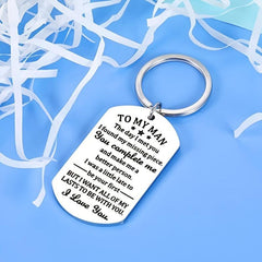 To My Man Keychain I Love You Gift Valentines For Men