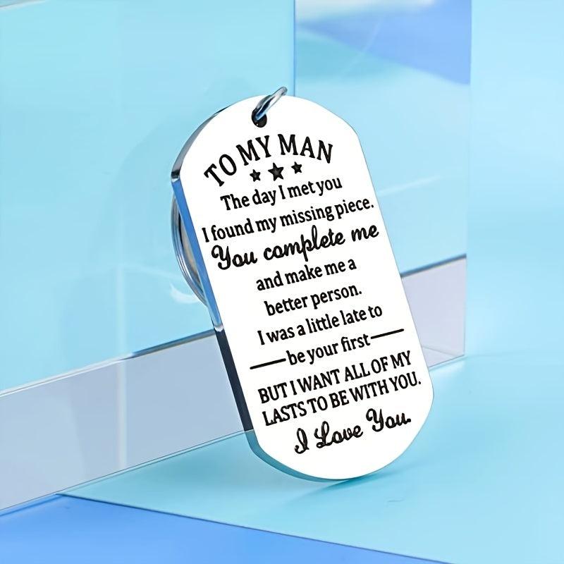 To My Man Keychain I Love You Gift Valentines For Men