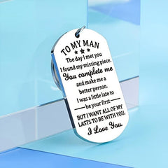 To My Man Keychain I Love You Gift Valentines For Men