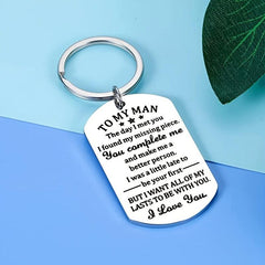 To My Man Keychain I Love You Gift Valentines For Men