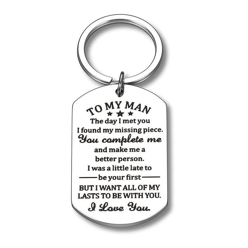 To My Man Keychain I Love You Gift Valentines For Men